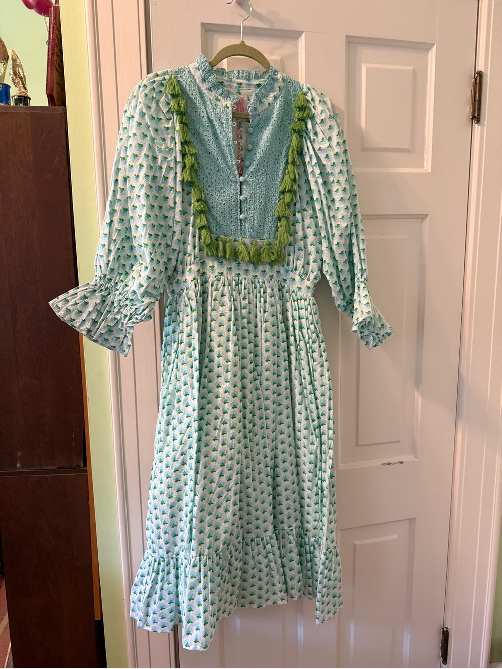 Women’s Light Blue & Green Tassel  - Elizabeth Wilson designs Size S